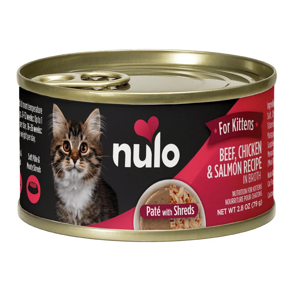 Nulo Pate Beef, Chicken & Salmon Kitten Food (2.8oz)