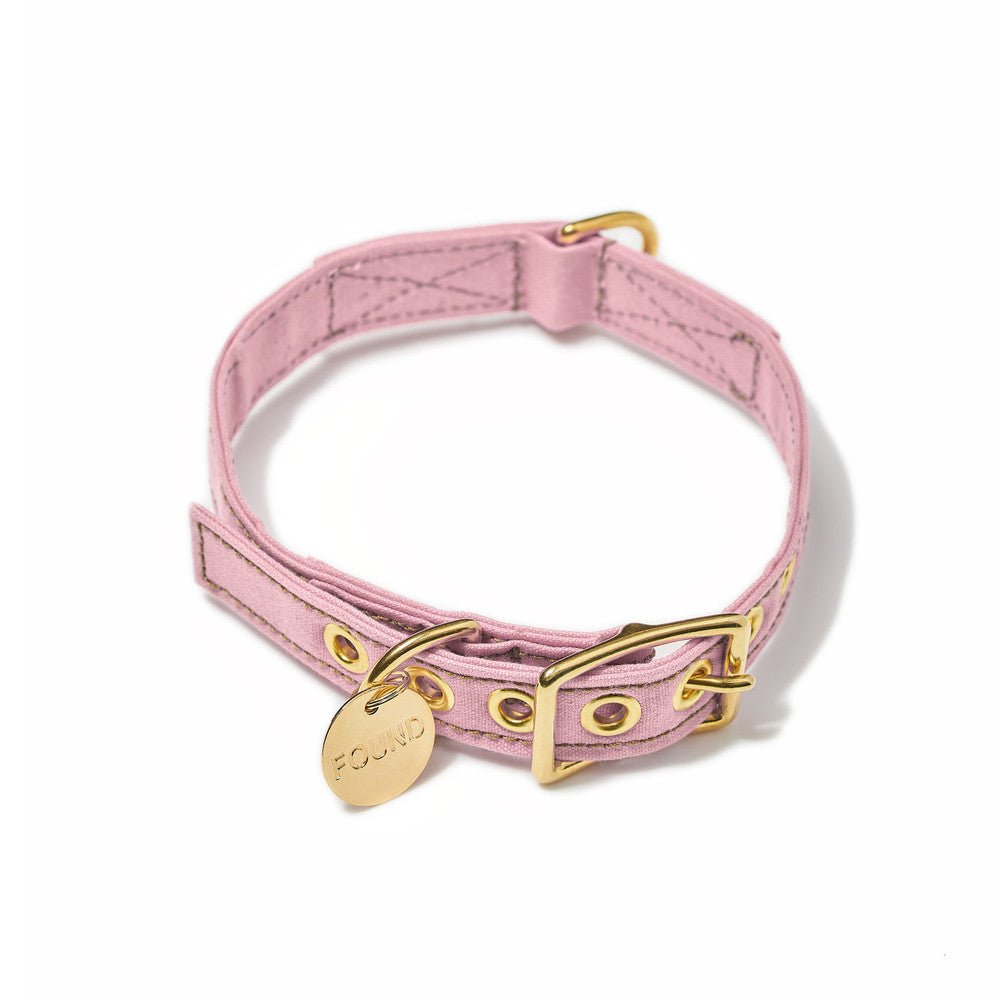 Light Pink Cotton Canvas Cat & Dog Collar