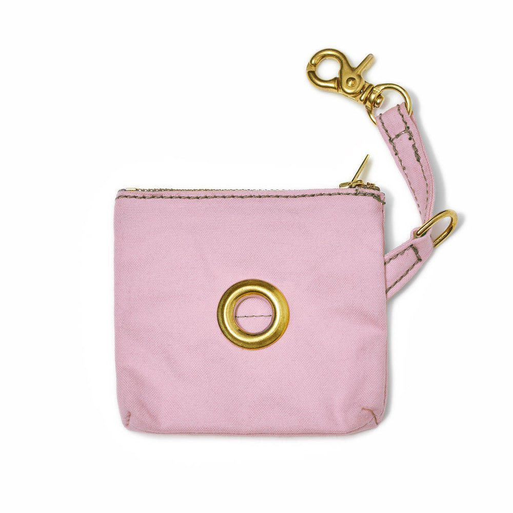 Light Pink Waxed Cotton Canvas Poop Bag Pouch