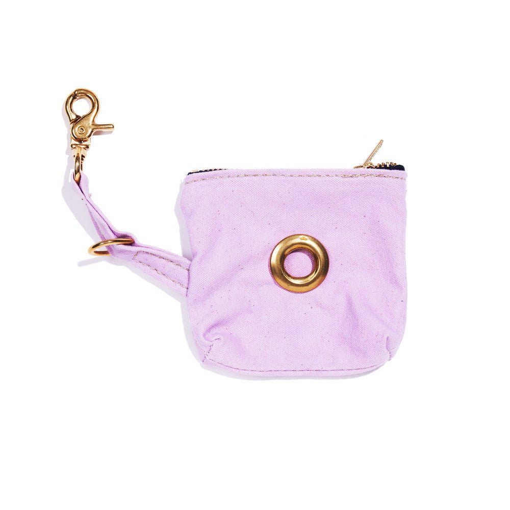 Lilac Waxed Cotton Canvas Poop Bag Pouch