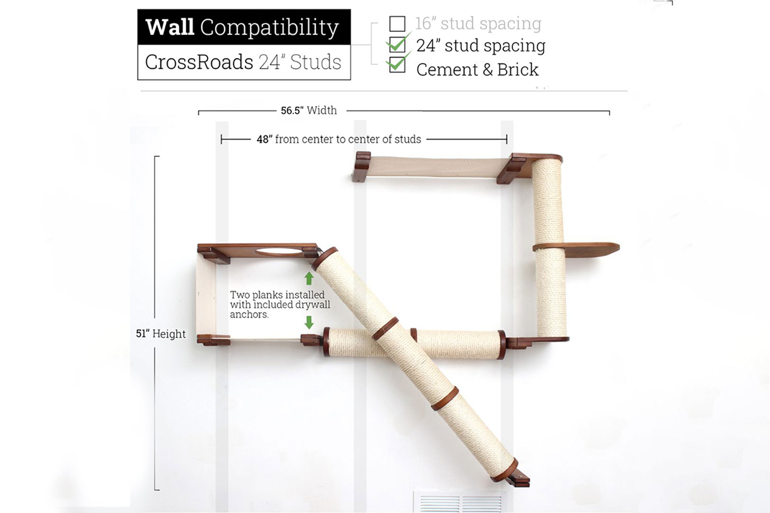 The Crossroads - Cat Wall Scratcher - Tree with Ramp