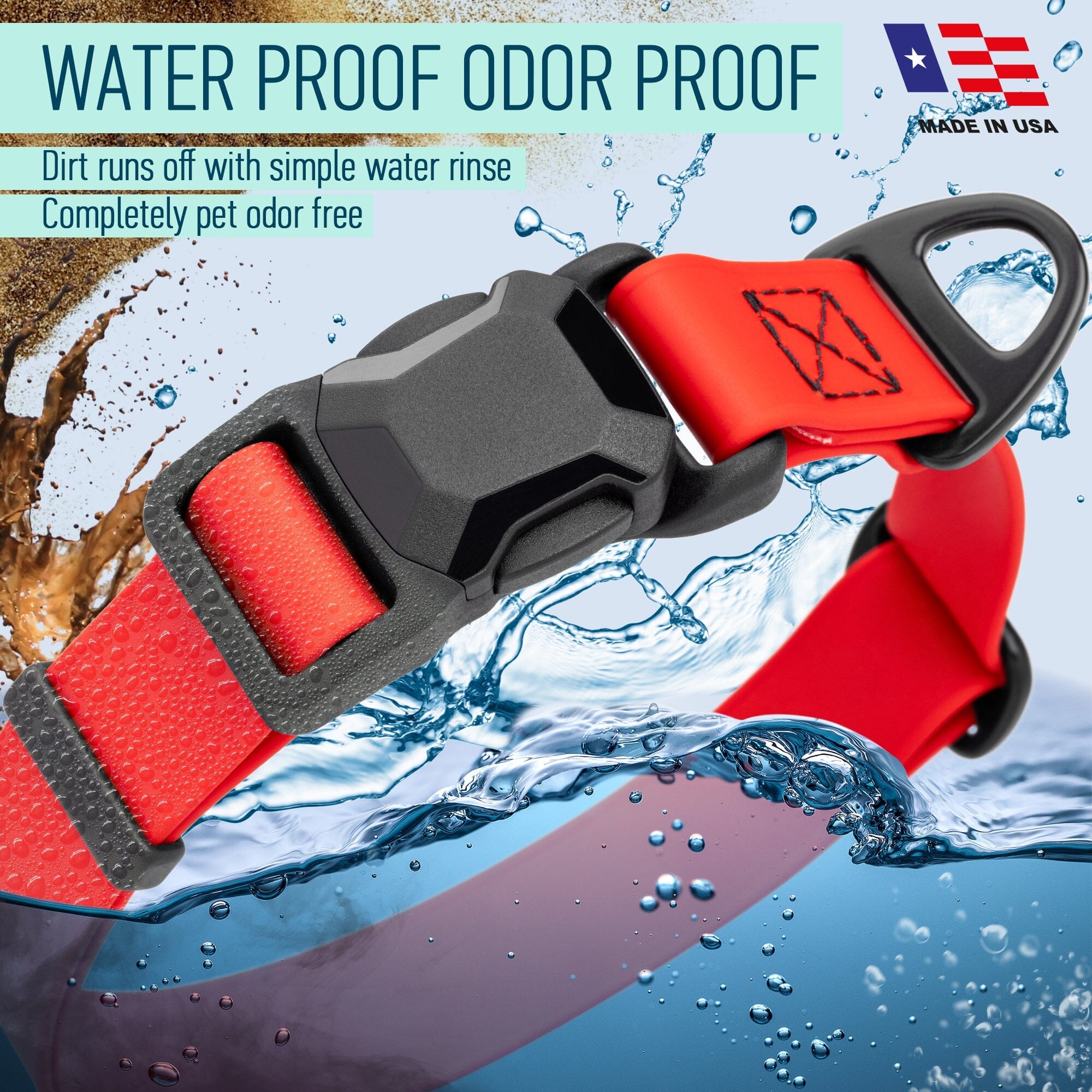 Biothane Waterproof Dog Collar with Magnetic Quick Release Buckle