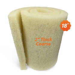 Cream COARSE Pond Filter Pad - 2" Thick Bulk Roll Filter Media for Water Gardens - Made in USA