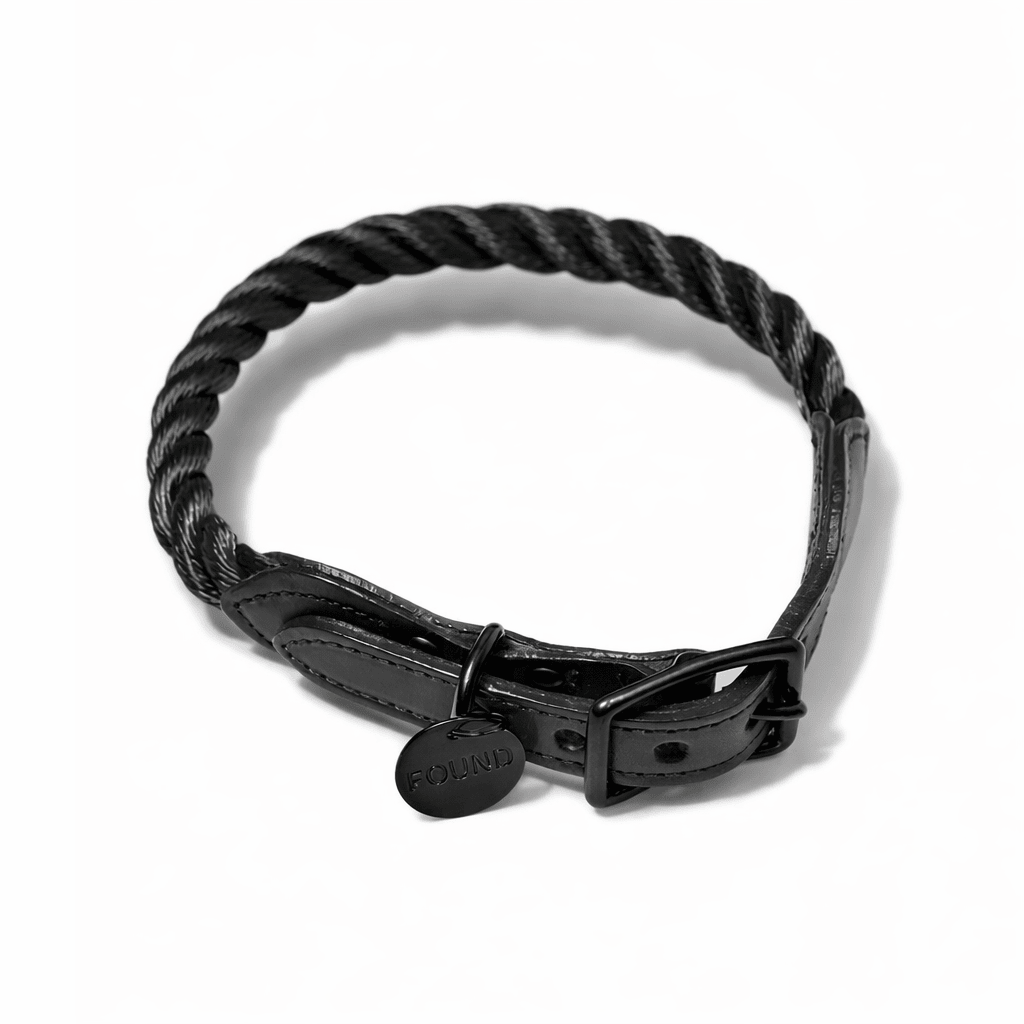 Matte Black Rope Cat & Dog Collar