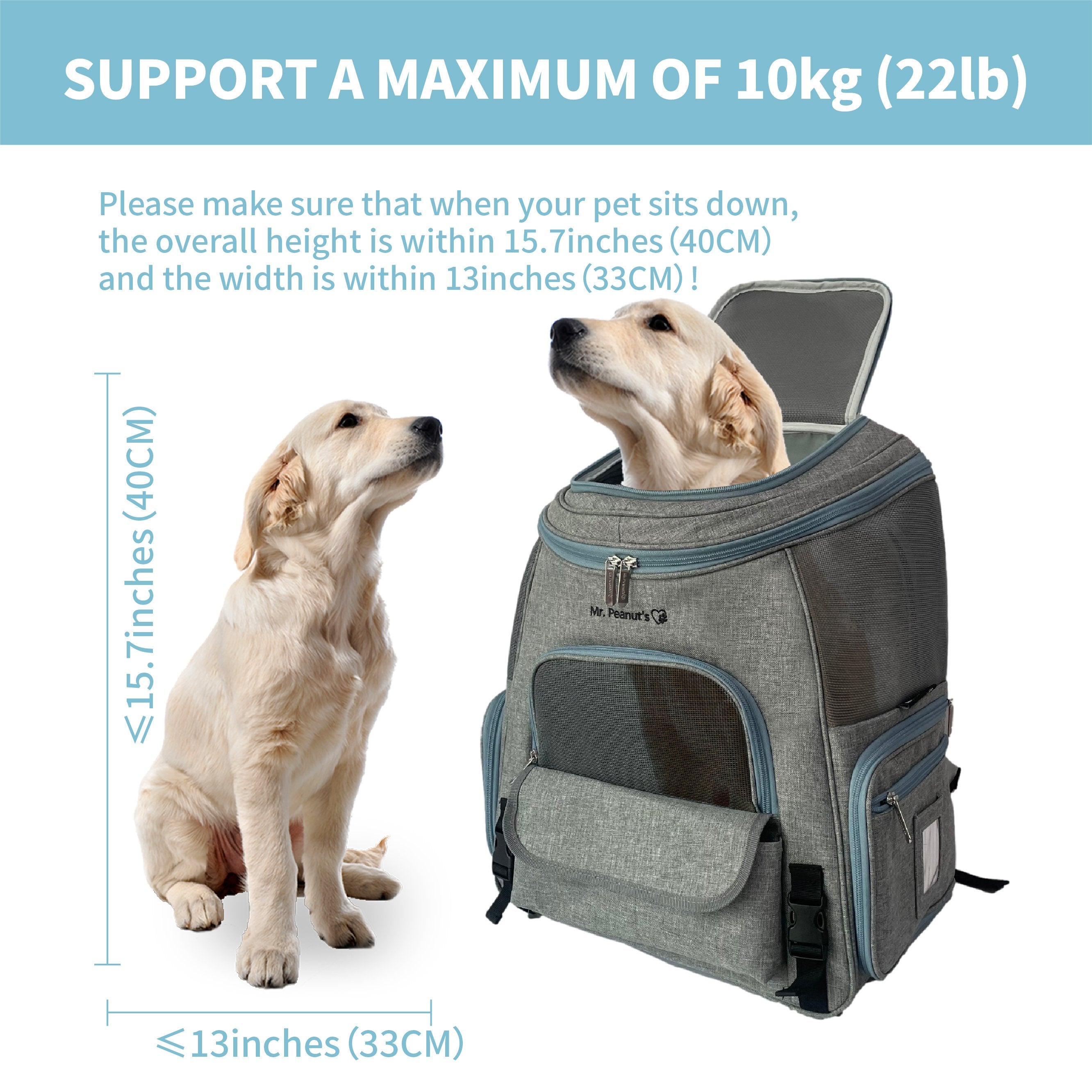 Mr. Peanut's Tahoe Series Expandable Backpack Pet Carrier