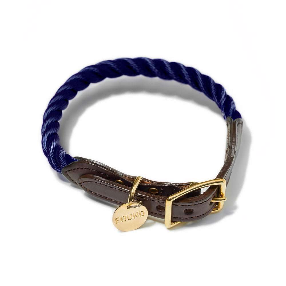 Navy Rope Cat & Dog Collar