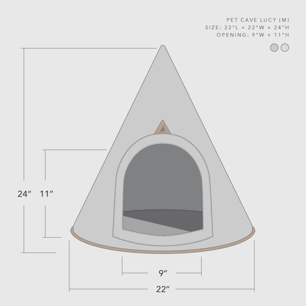 Nooee Pet Cave Lucy (M) – Gray