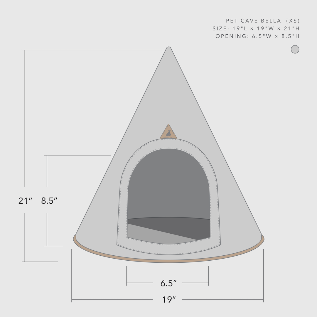 Nooee Pet Cave Bella (XS)- Gray