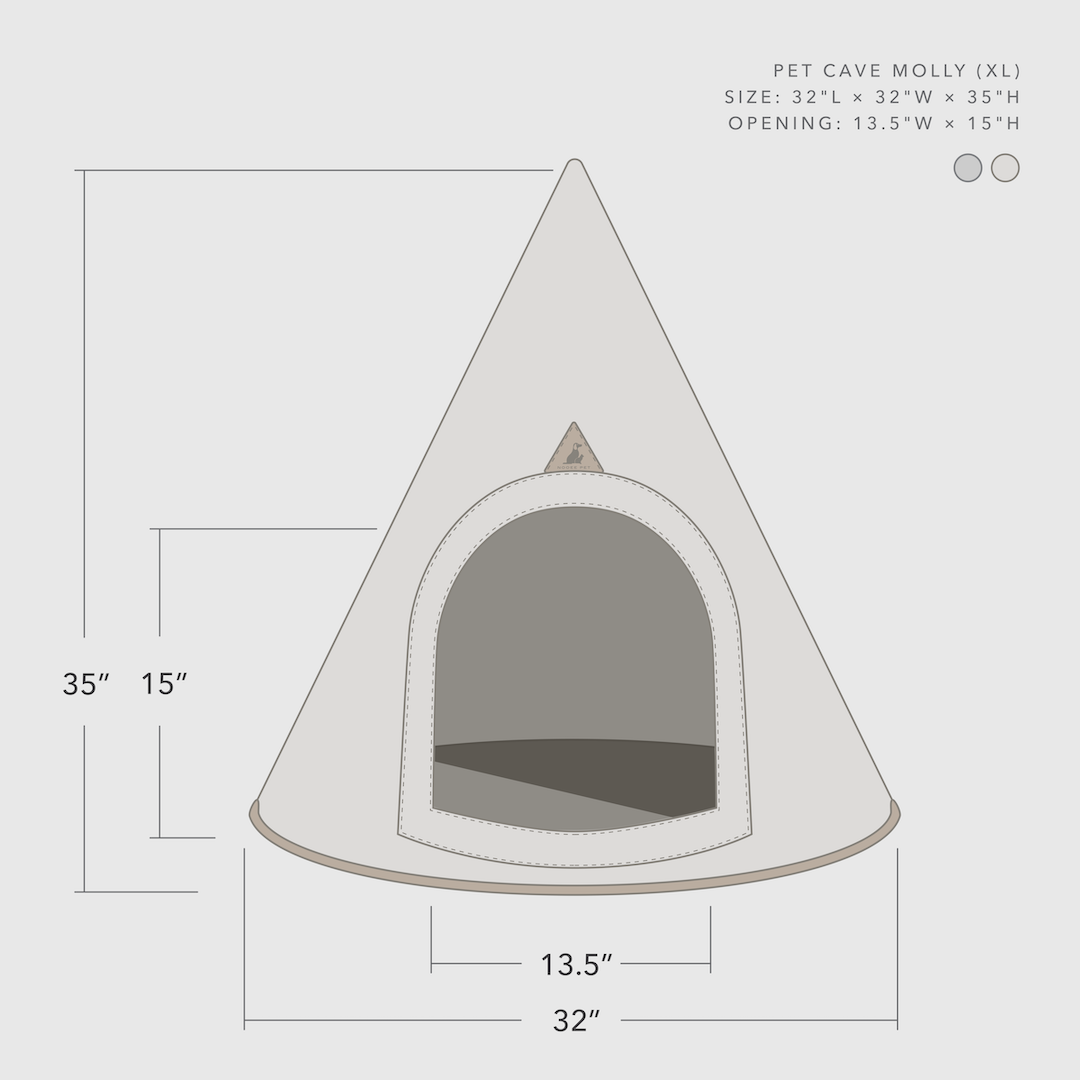 Nooee Pet Cave Molly (XL) – Cream/Brown