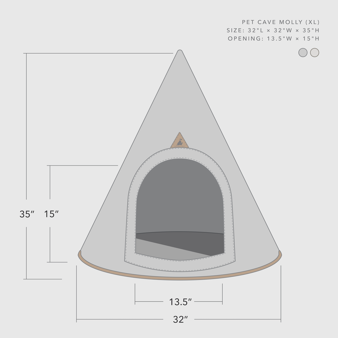 Pet Cave Molly (XL) Gray