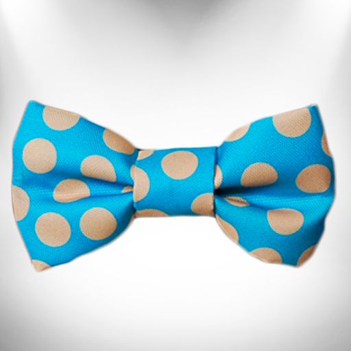Walk-e-Woo Polka Dot Dog Collars, Leads, and Bows - Tan Dots - 2 Styles