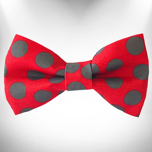 Walk-e-Woo Polka Dot Dog Collars, Leads and Bows on Red - 3 Styles