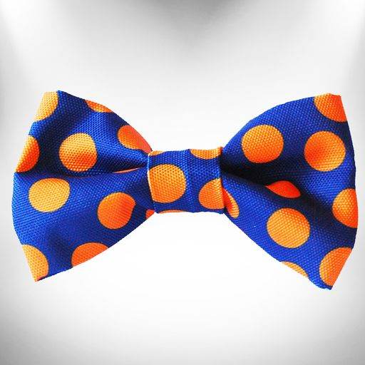 Walk-e-Woo Polka Dot Dog Collars, Leads, and Bows on Blue - 5 Styles