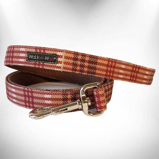 Walk-e-Woo Plaid Dog Collars, Leads, and Bows - 4 Styles