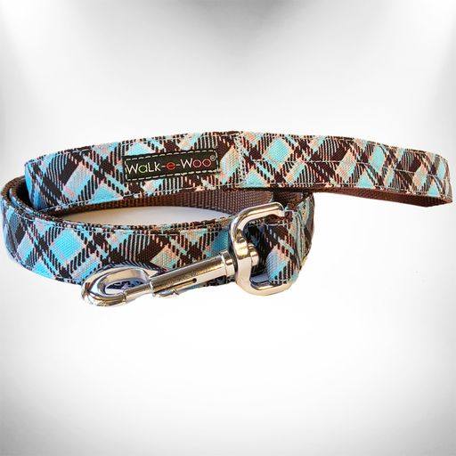 Walk-e-Woo Plaid Dog Collars, Leads, and Bows - 4 Styles