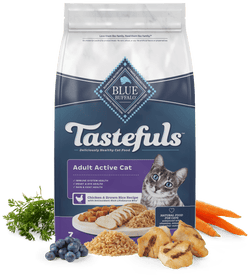 3lb Blue Buffalo Blue Tastefuls Active Adult Cat Receta de pollo y arroz integral Alimento seco para gatos