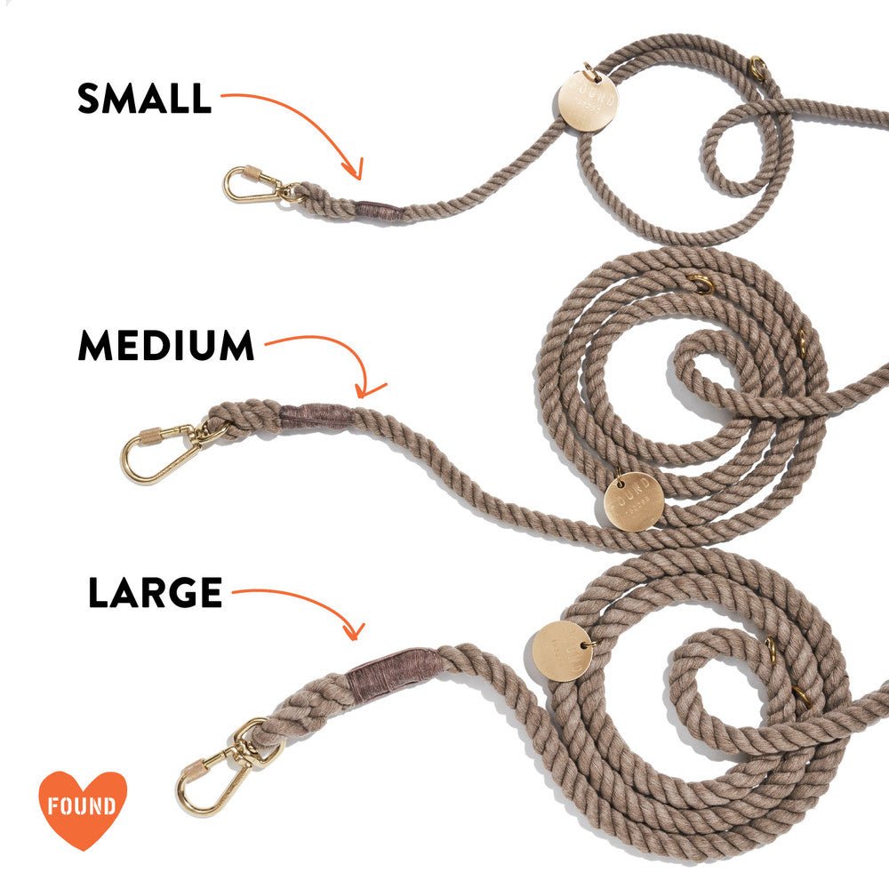 Peach Cotton Rope Dog Leash | Bolt Snaps, Adjustable | Found My Animal