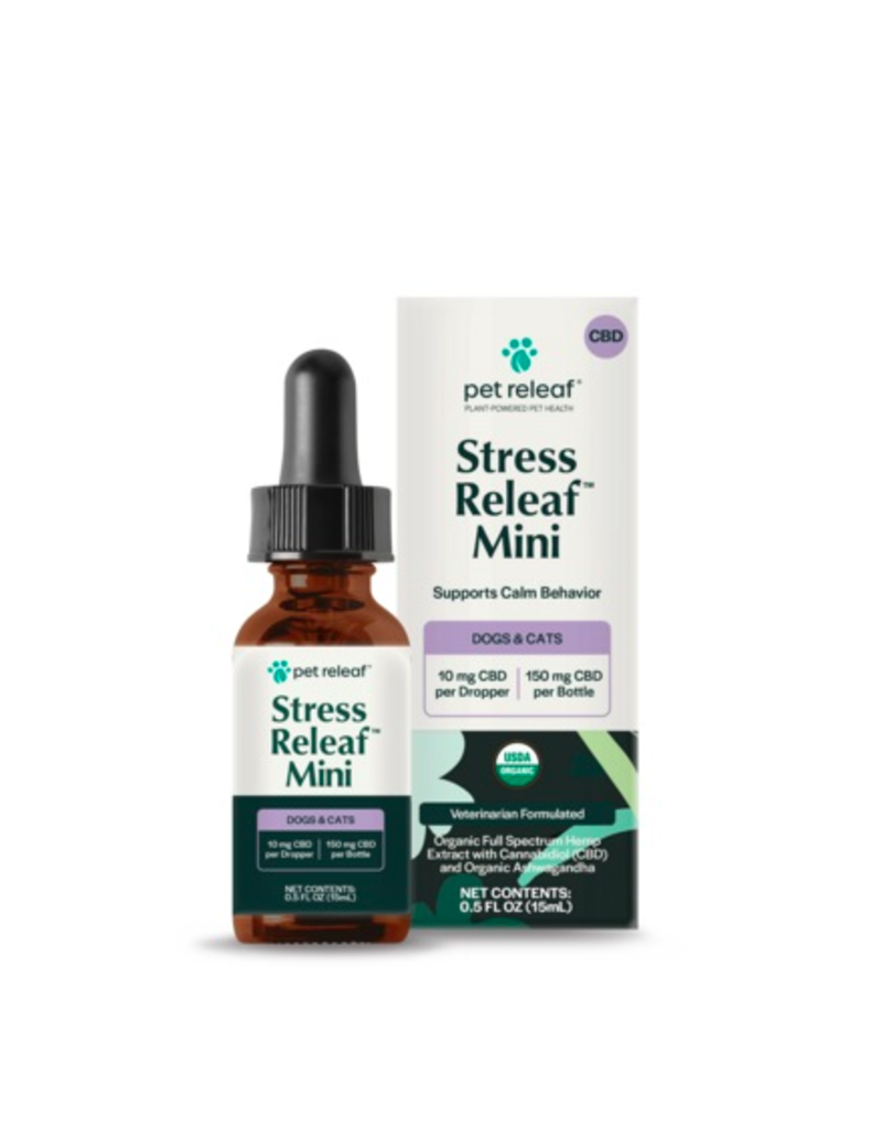 Pet Releaf Stress Mini Organic CBD Oil Dog/Cat (150mg)