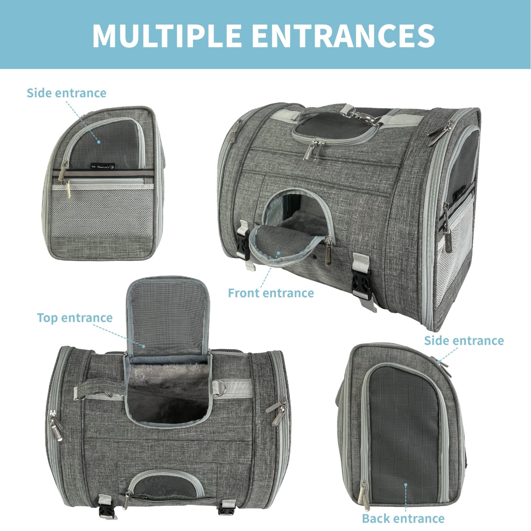 Mr. Peanut's Monterey Series Backpack Airline Compliant Pet Carrier - Newly Updated Model Now Available