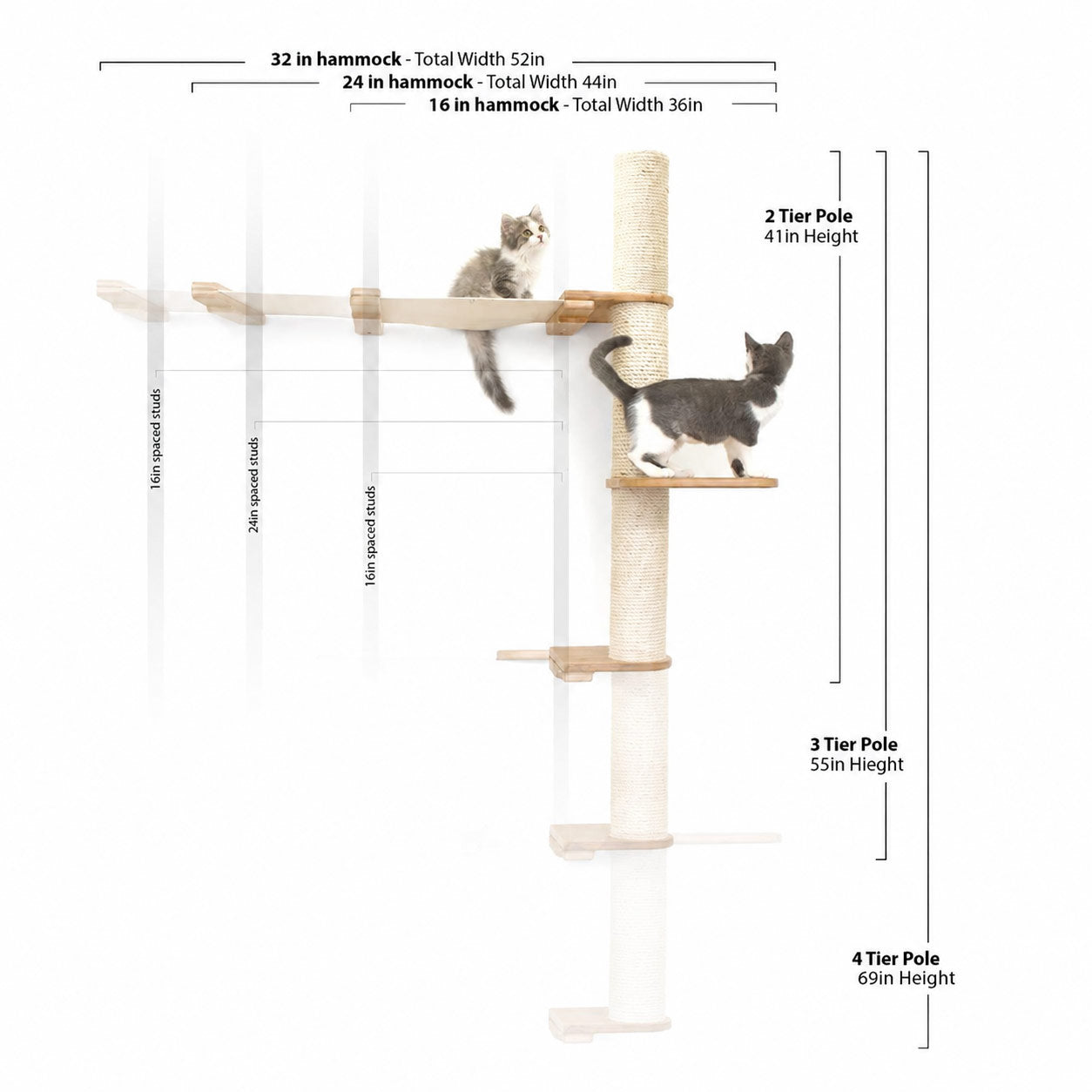 The Crow's Nest - A Wall Cat Scratcher with Hammock