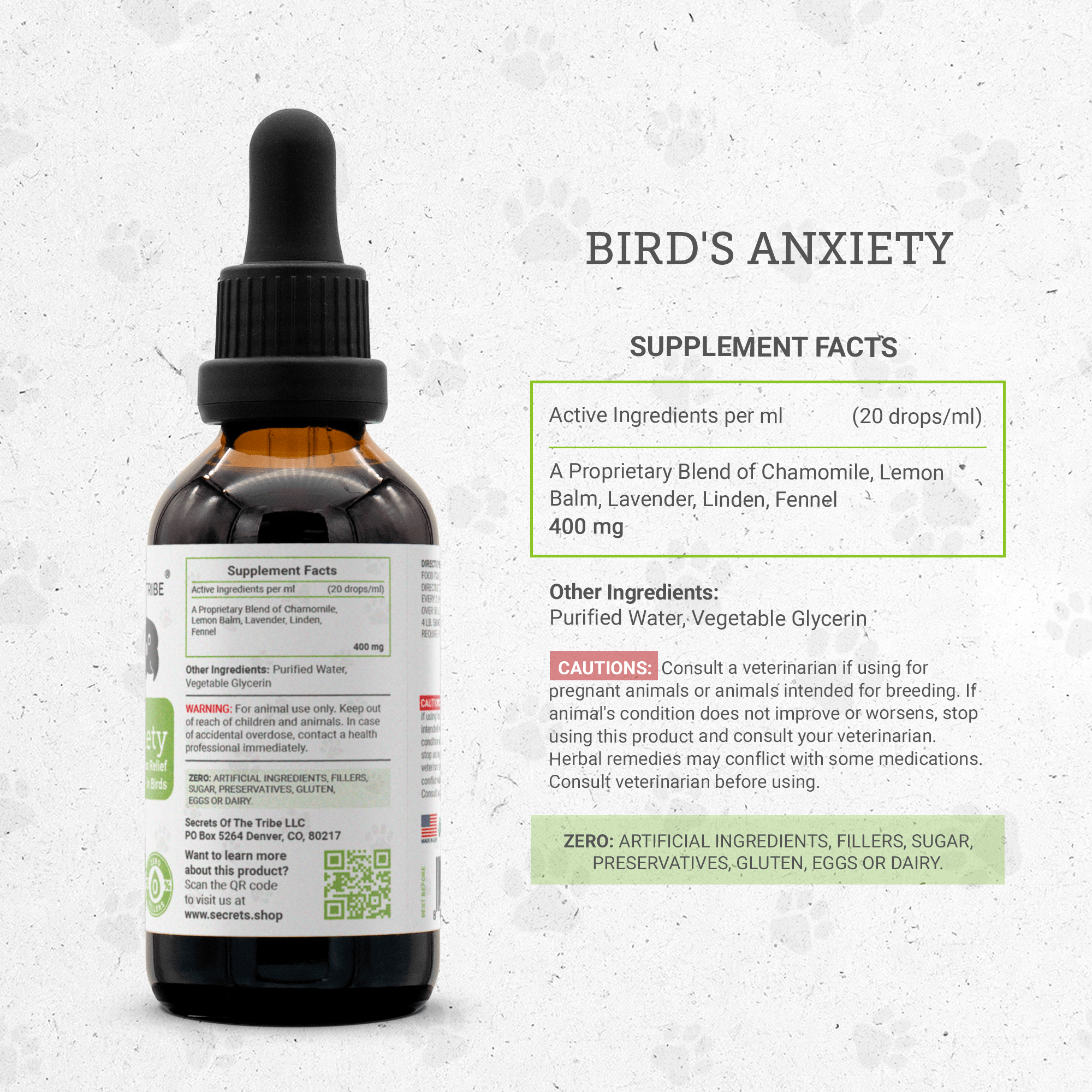 Bird's Anxiety - Healthy Emotional Balance Support in Birds