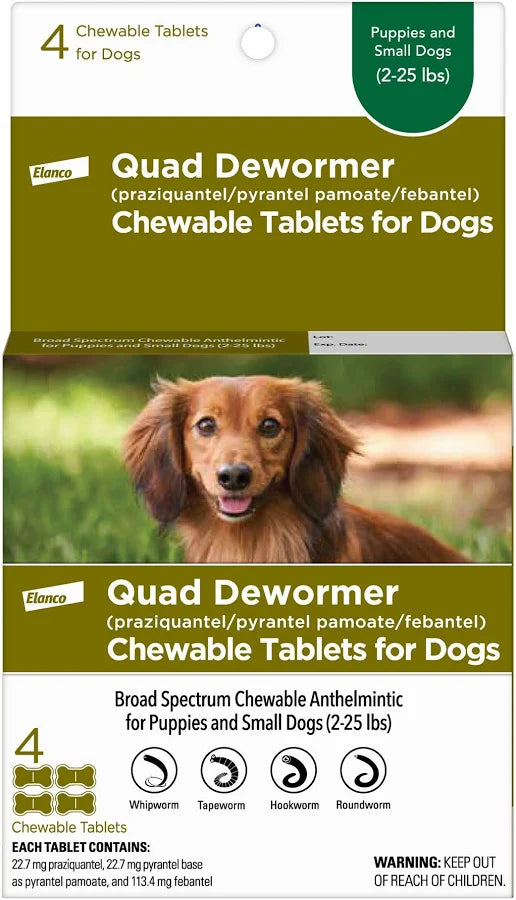 Bayer Quad Dewormer Small Dog 4ct