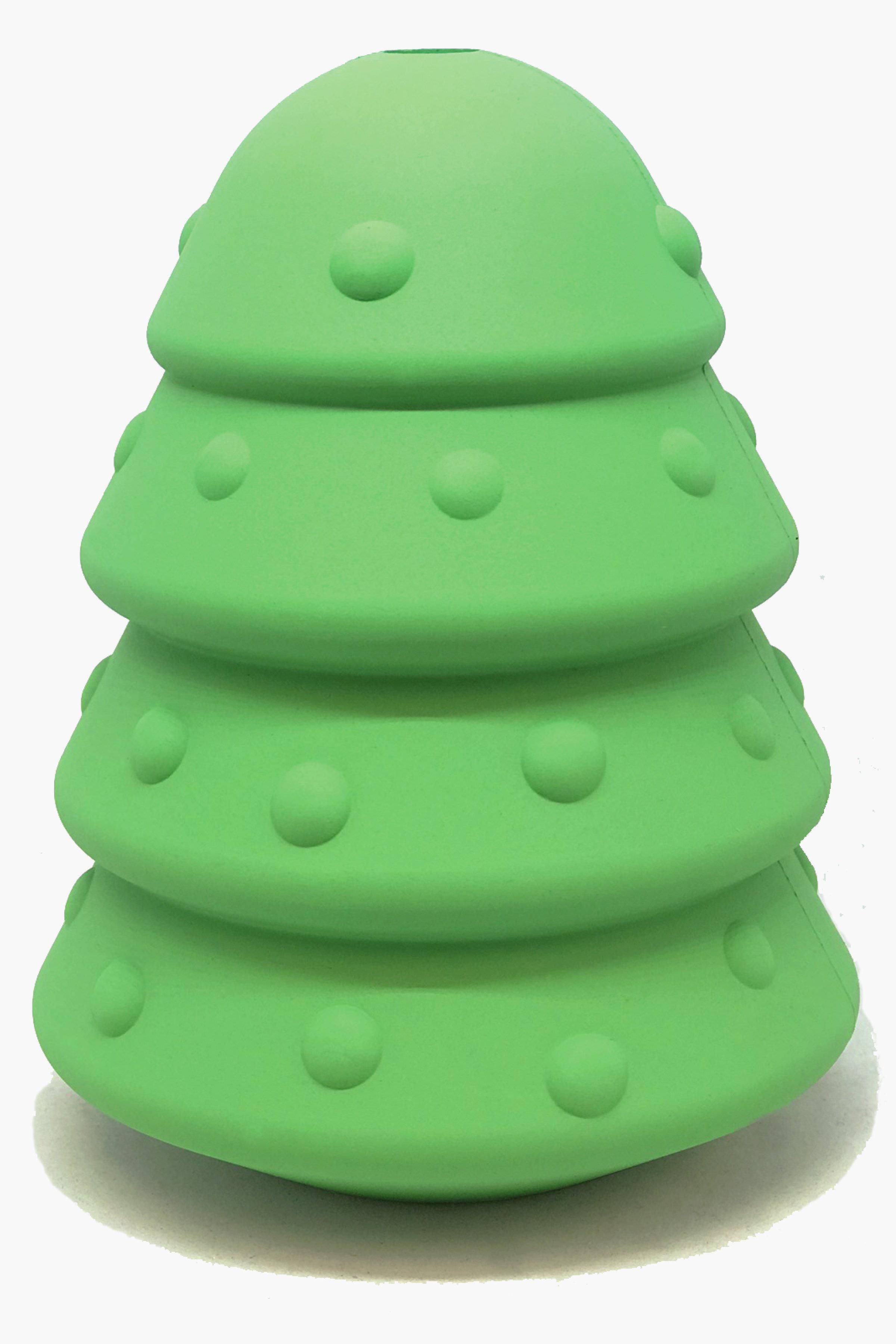 Christmas Tree Durable Rubber Chew Toy & Treat Dispenser