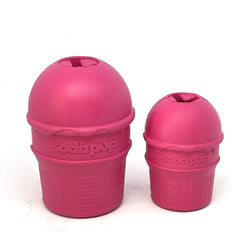 Ice Cream Cone Durable Rubber Chew Toy and Treat Dispenser