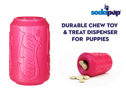 Puppy Can Toy Durable Rubber Chew Toy & Treat Dispenser For Teething Pups