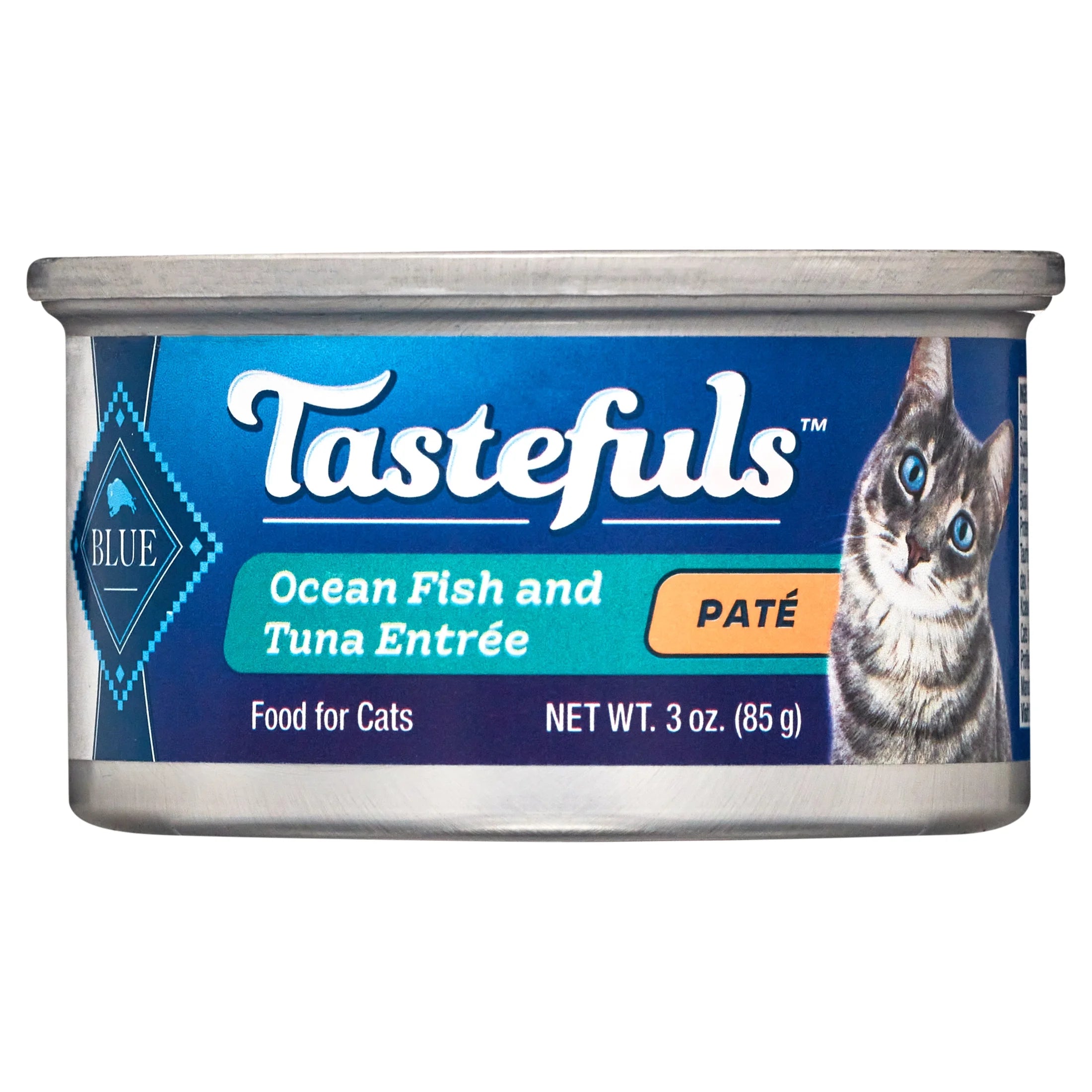 Latas húmedas para gatos con paté de atún y pescado oceánico para adultos Tastefuls Blue Buffalo de 3 oz