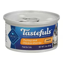 Latas húmedas para gatos con paté de pavo y pollo para adultos Blue Buffalo Tastefuls de 3 oz