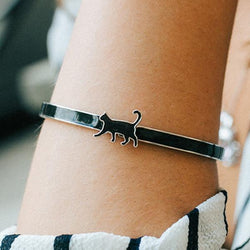 Enamel Cat Bangle | Cat Bracelet