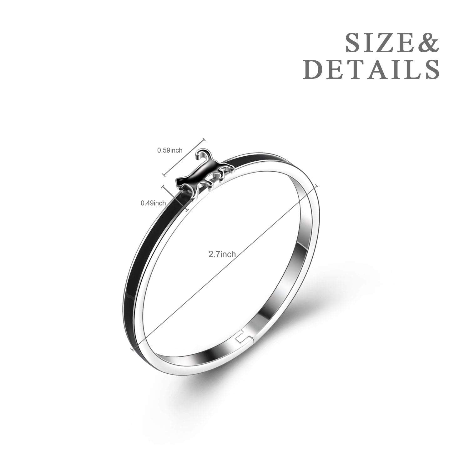 Enamel Cat Bangle | Cat Bracelet