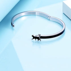 Enamel Cat Bangle | Cat Bracelet