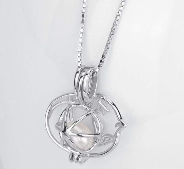 Cat Nap Pearl Cage Pendant | Sterling Silver Cat Necklace