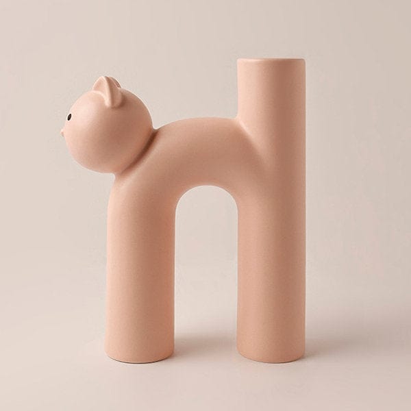 Modern Ceramic Cat Vase