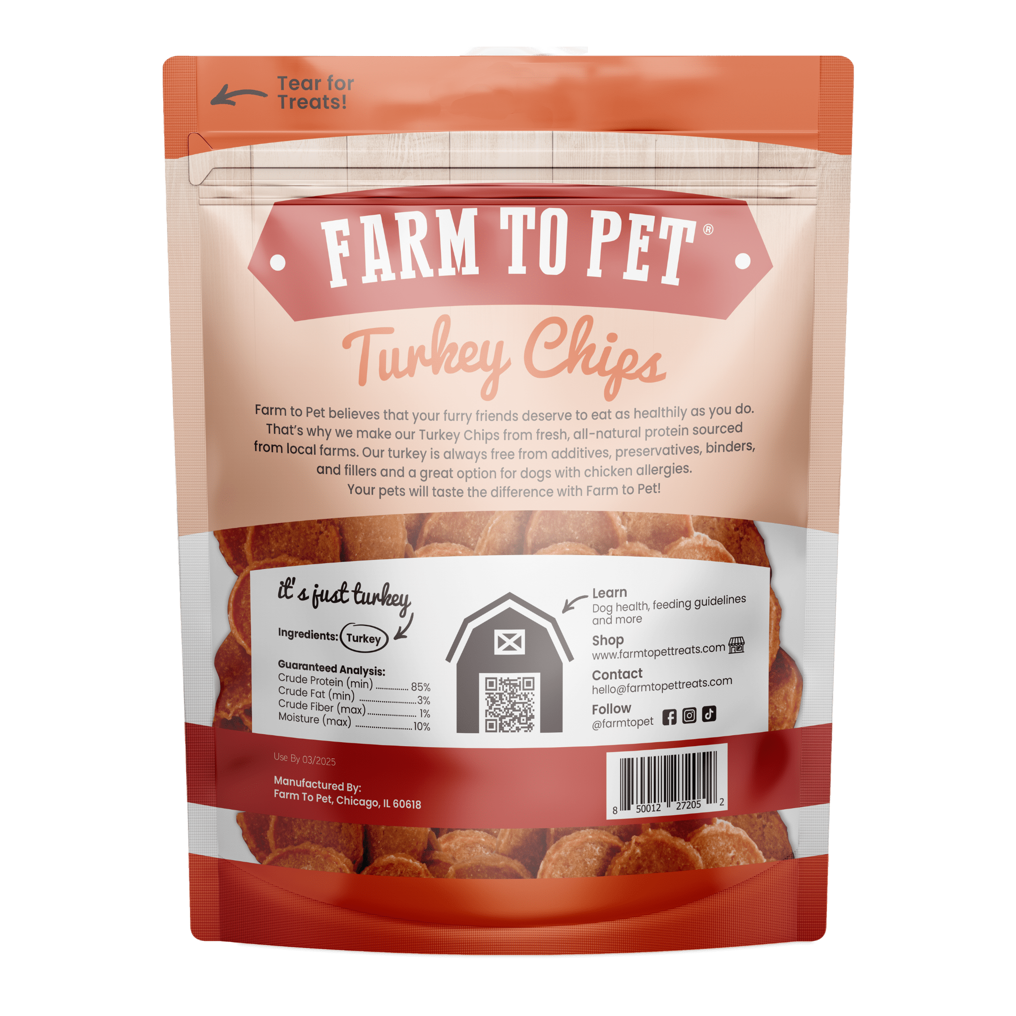 Farm To Pet Turkey Chips for Dogs