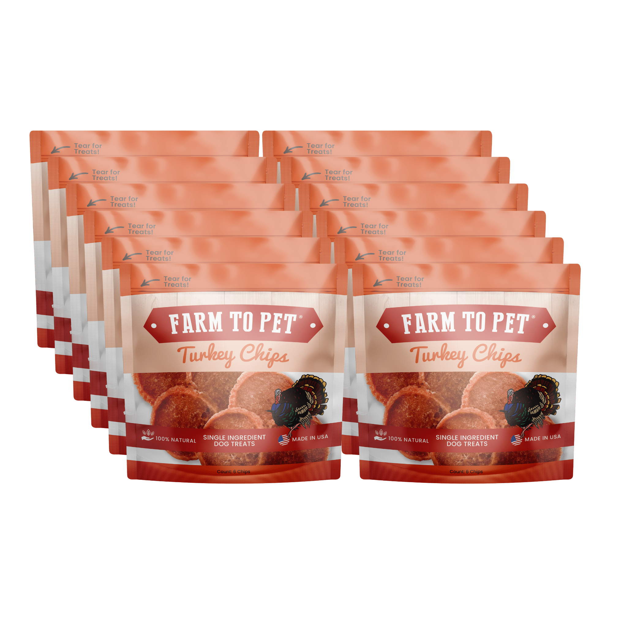 Farm To Pet Turkey Chips Snack Packs for Dogs