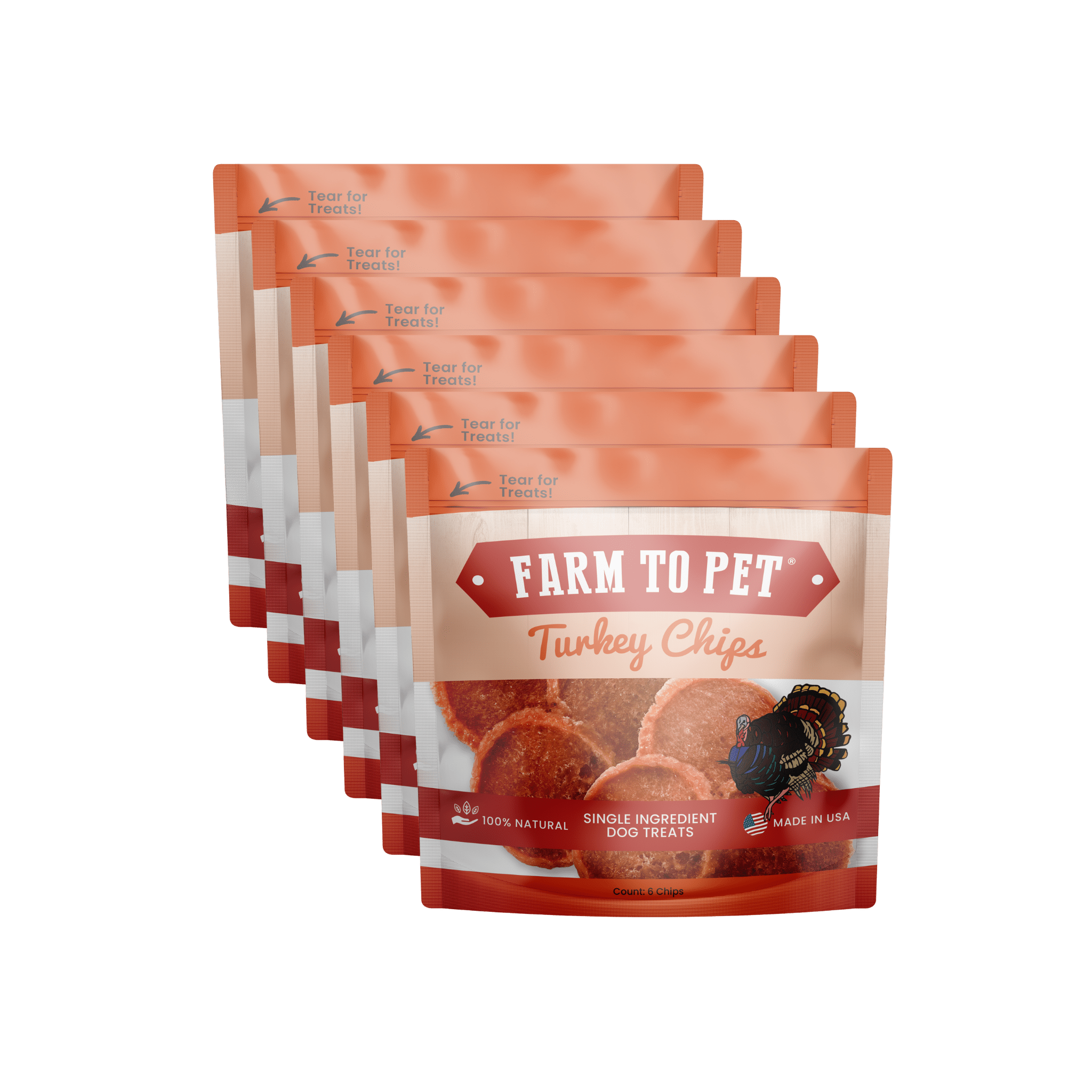 Farm To Pet Turkey Chips Snack Packs for Dogs