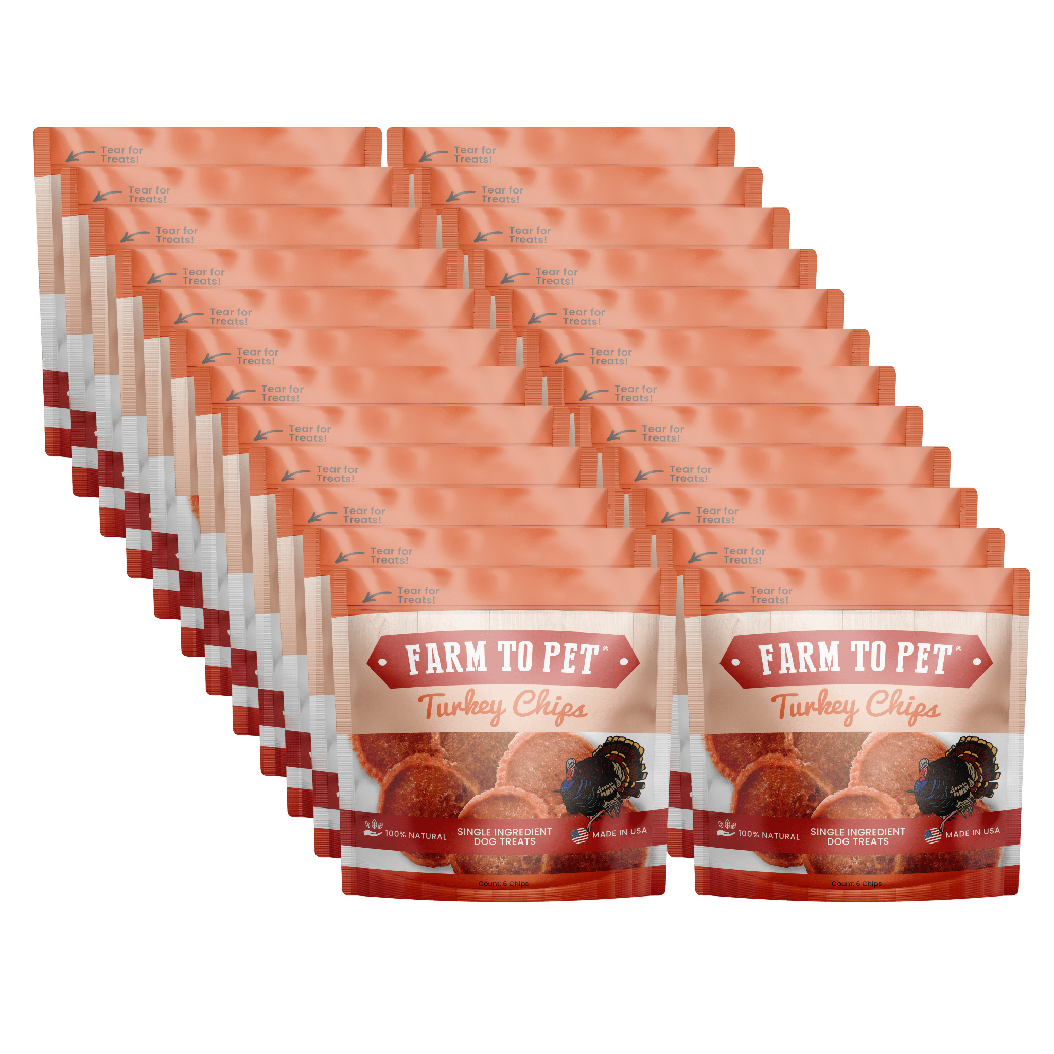 Farm To Pet Turkey Chips Snack Packs for Dogs