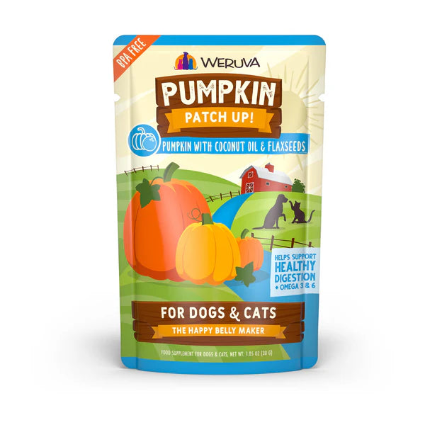 Bolsa húmeda para perros y gatos Weruva Pumpkin Patch Up! de 1,05 oz con aceite de coco y semillas de lino