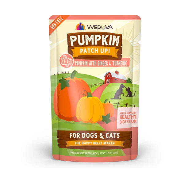 Bolsa húmeda para perros y gatos Weruva Pumpkin Patch Up! de 1,05 oz con calabaza, jengibre y cúrcuma