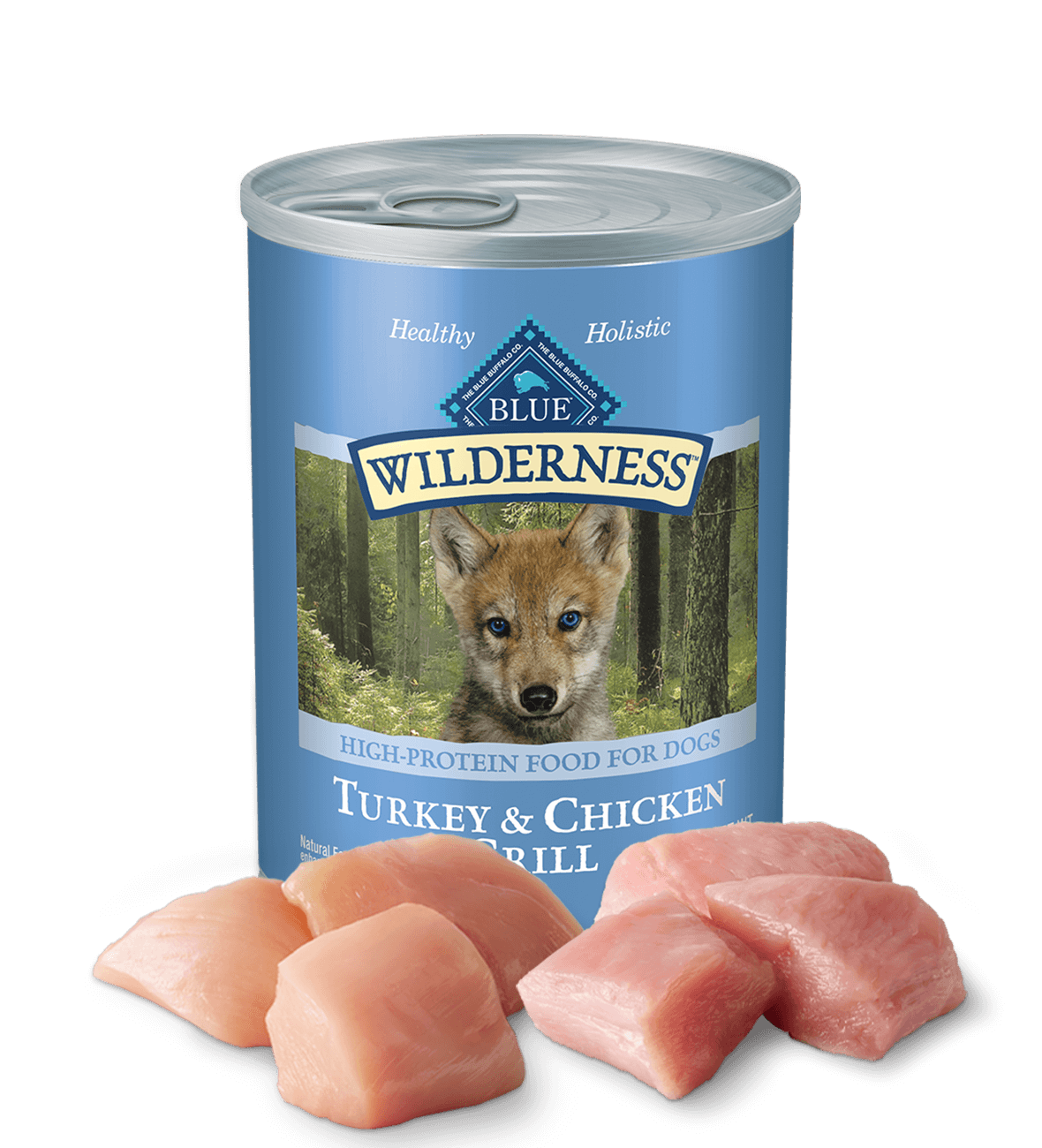 12.5 盎司 Blue Buffalo Wilderness 小狗火鸡和鸡肉烧烤湿狗罐头
