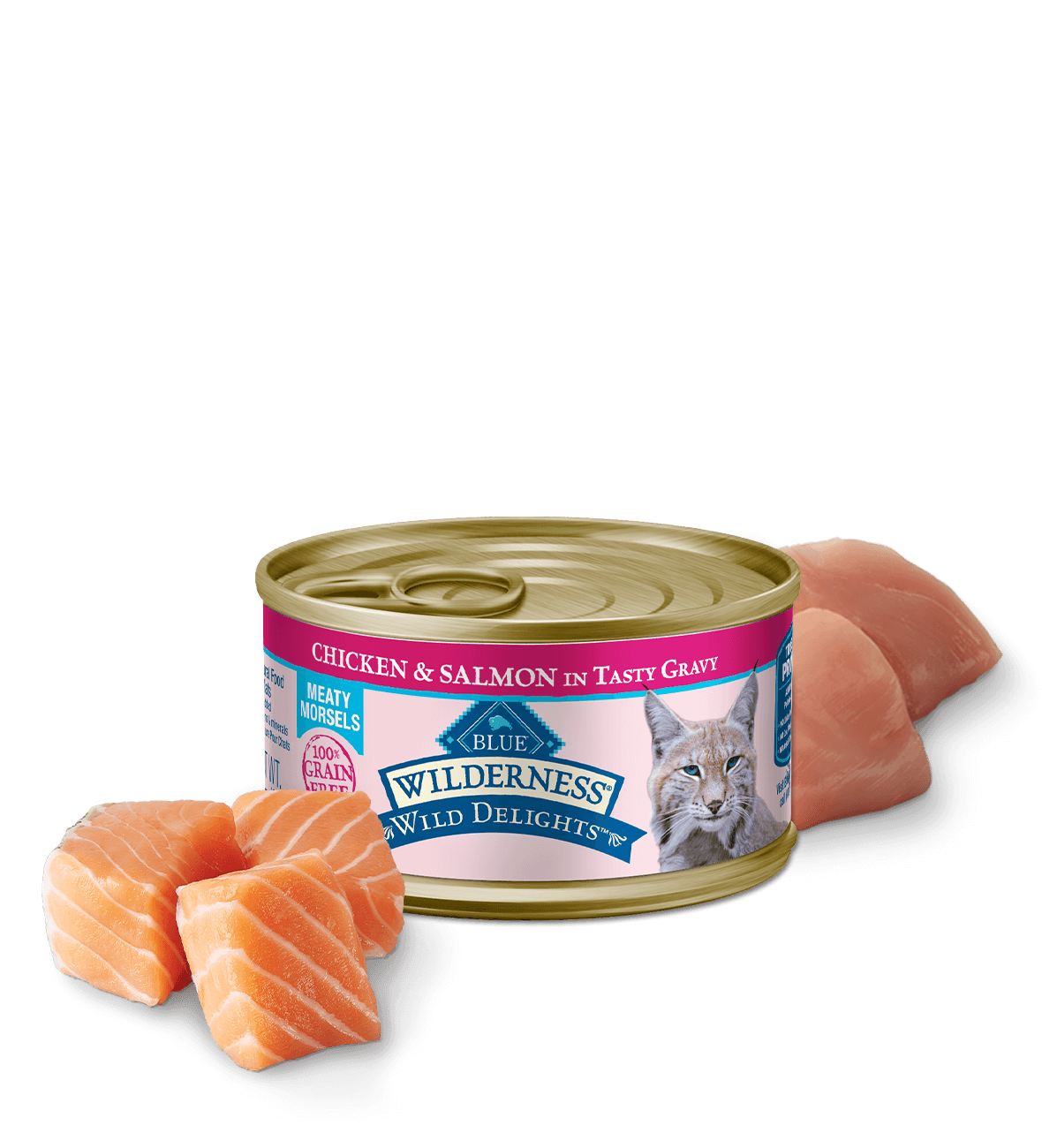 Blue Buffalo Wilderness Wild Delights Adult Chicken and Salmon Entree Wet Cat Can (3oz)