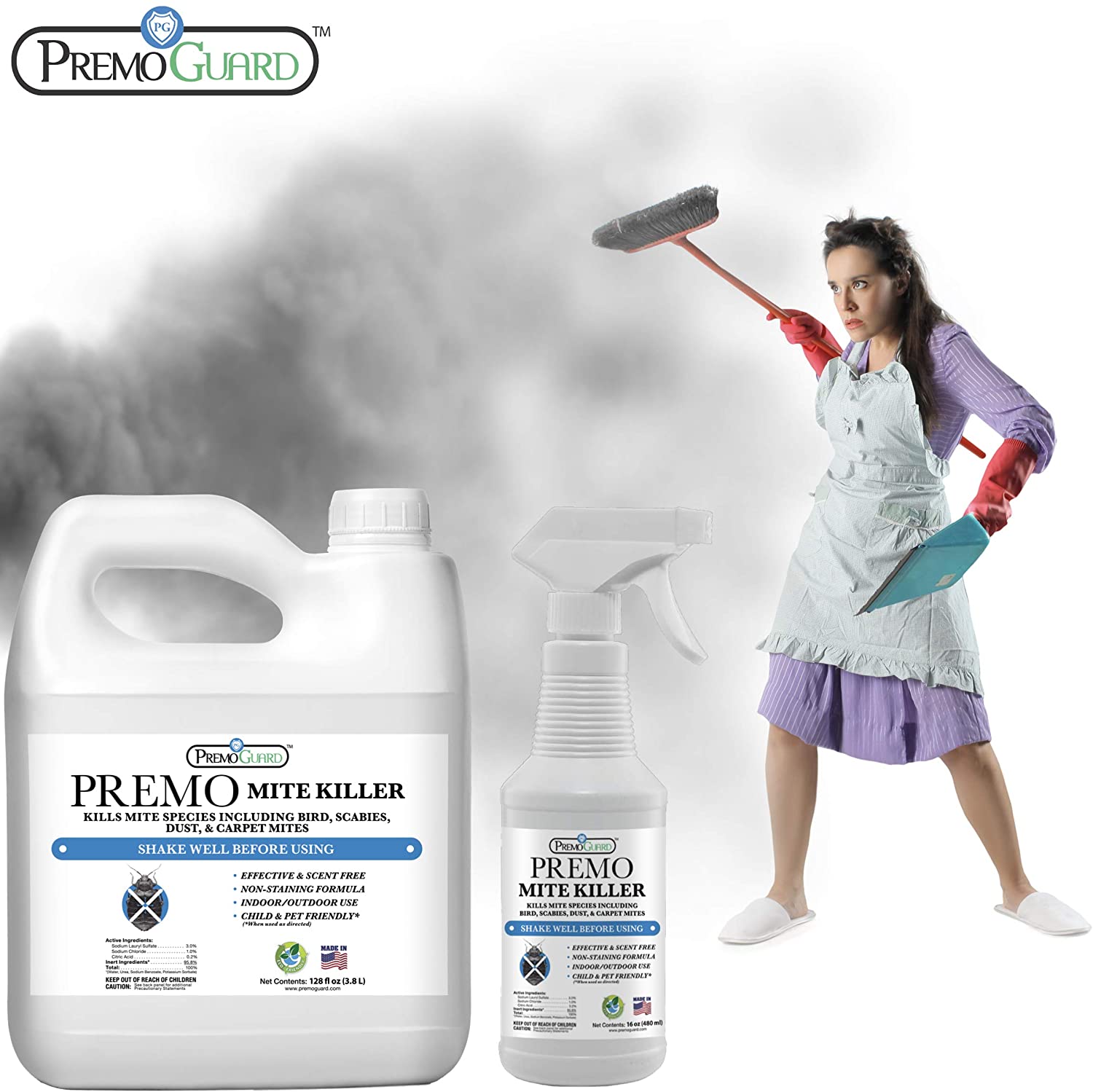 Mite Killer Spray 128 oz | Natural & Non-Toxic | Premo Guard
