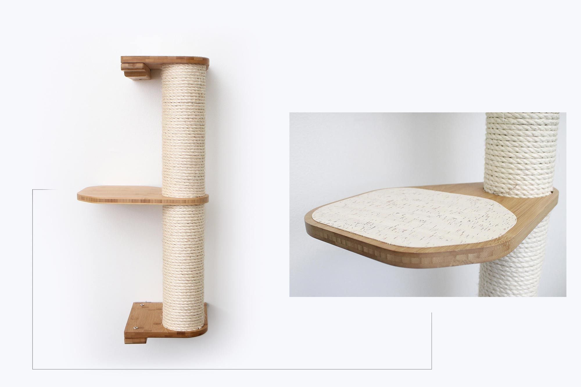 Wall Mounted Cat Climbing Pole - Sisal