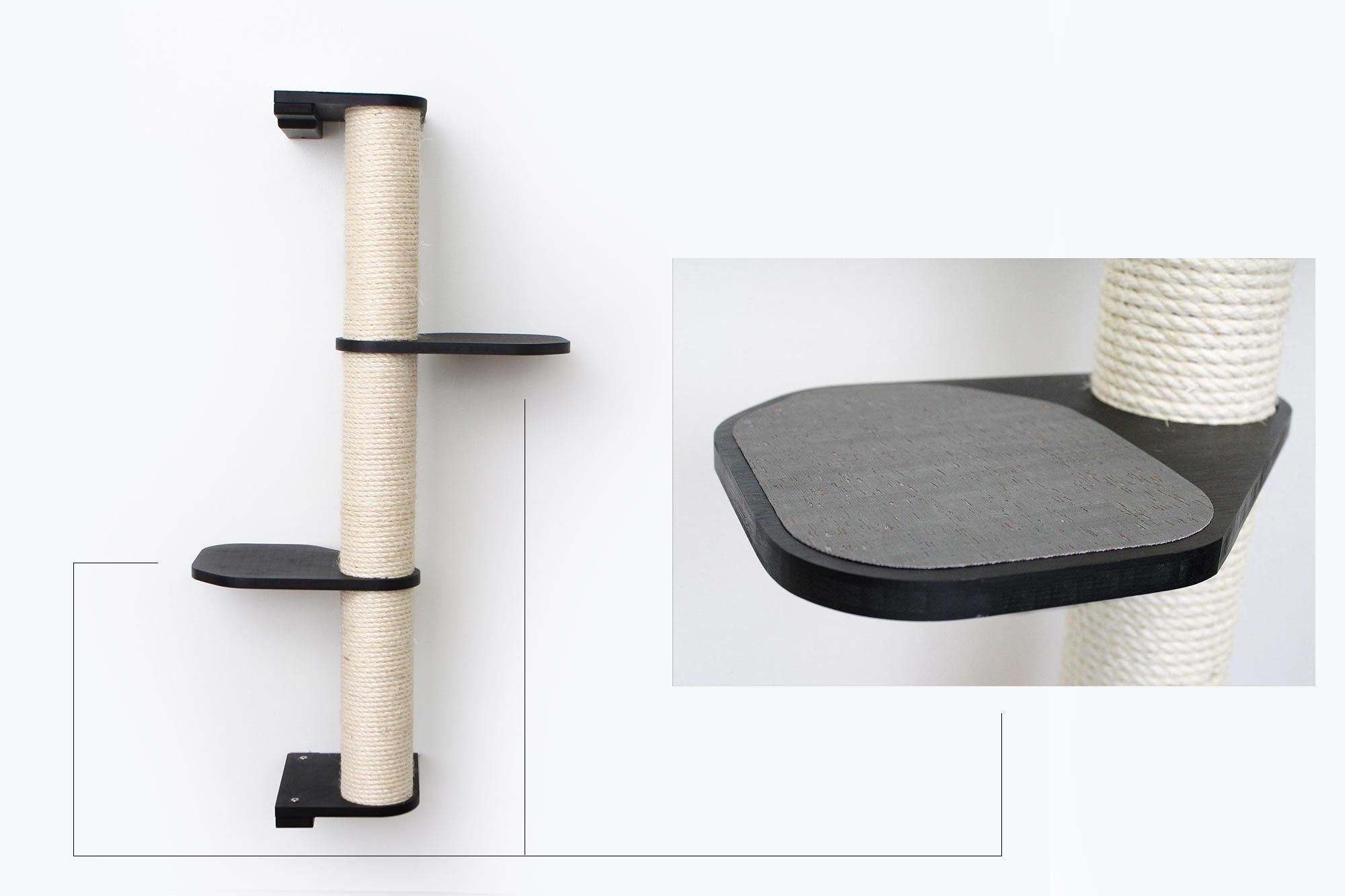 Wall Mounted Cat Climbing Pole - Sisal